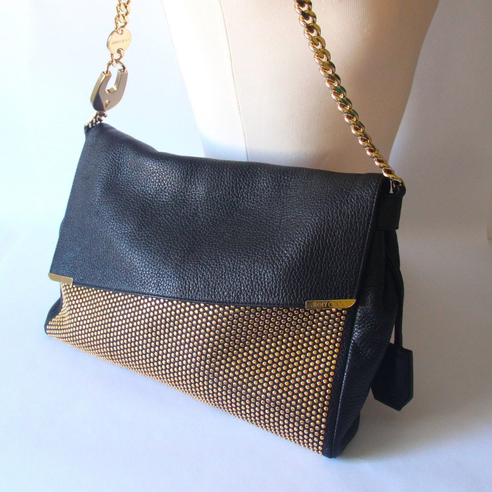JIMMY CHOO Women's Black Leather Shoulder Bag